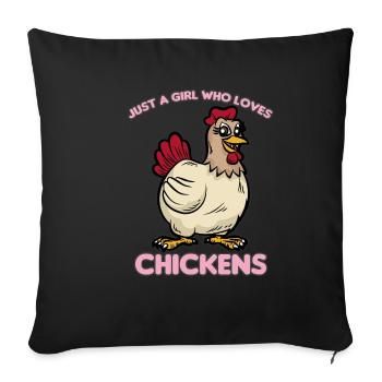 JUSTE UNE FILLE WHO LOVES CHICKENS - Housse de coussin décorative 45 x 45 cm - noir - Devant