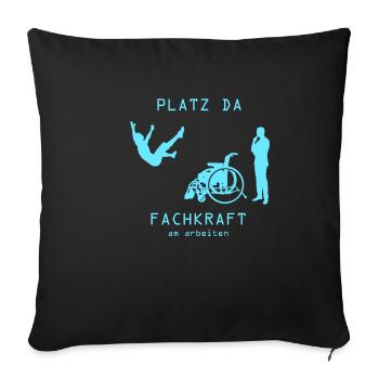 Platz da Fachkraft am Arbeiten retro Geschenkidee - Sofakissenbezug 45 x 45 cm - Schwarz - Vorne