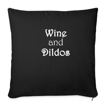 Wine and Dildos 3 - Sofa pillowcase 17,3'' x 17,3'' (45 x 45 cm) - black - Front