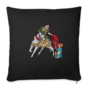 Saint Martin enfants chrétiens - Housse de coussin décorative 45 x 45 cm - noir - Devant