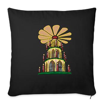 Pyramide de Noël pyramide de Erzgebirge Noël - Housse de coussin décorative 45 x 45 cm - noir - Devant
