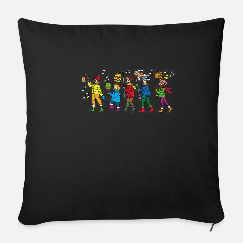 Sankt Martin Singende Kinder - Sofakissenbezug 45 x 45 cm - Schwarz