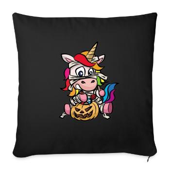 Papier toilette toilette Costume Halloween momie Licorne - Housse de coussin décorative 45 x 45 cm - noir - Devant