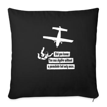 Fallschirmspringer Lustig Sky Diver - Sofakissenbezug 45 x 45 cm - Schwarz - Vorne