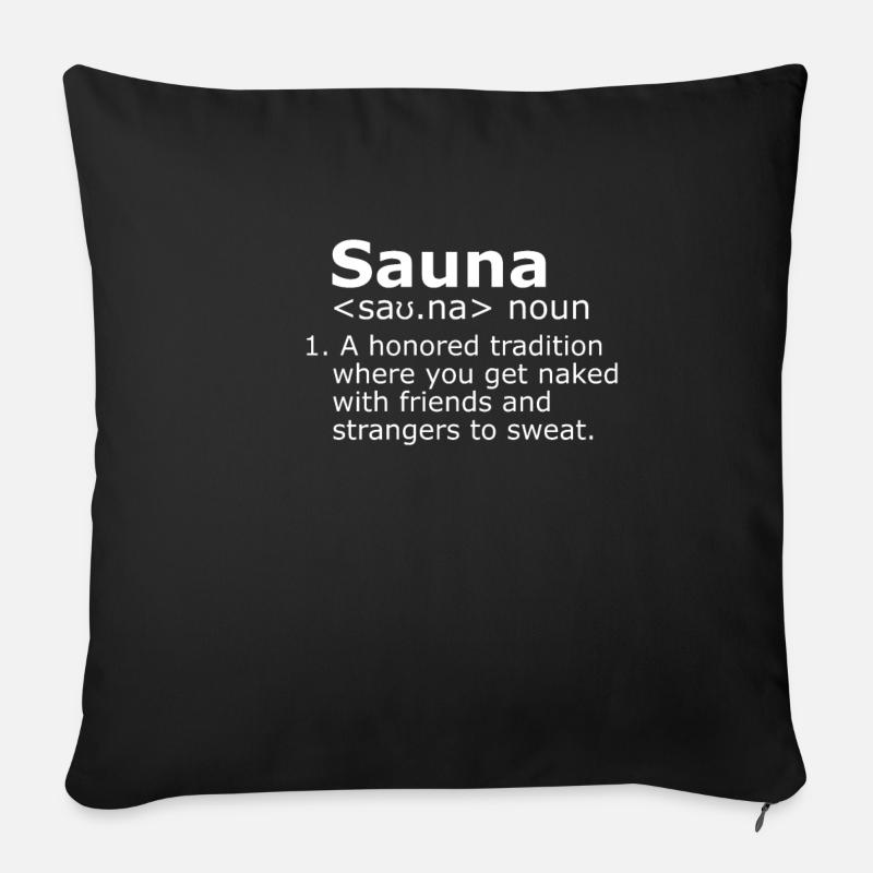 Définition du sauna - Housse de coussin décorative 45 x 45 cm - noir