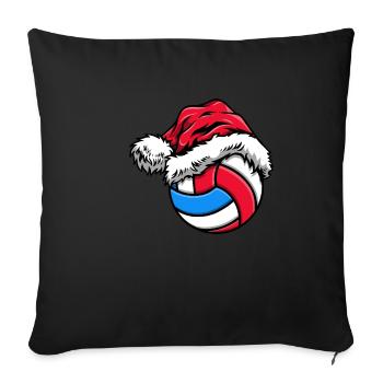 Volleyball Christmas hat - Sofa pillowcase 17,3'' x 17,3'' (45 x 45 cm) - black - Front