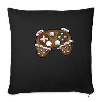 Gingerbread Controller Gamer Christmas Humor - Sofa pillowcase 17,3'' x 17,3'' (45 x 45 cm) - black - Front