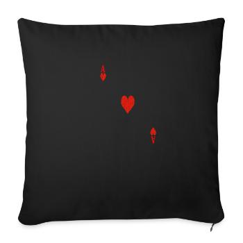 Ace of Hearts 3 - Sofakissenbezug 45 x 45 cm - Schwarz - Vorne