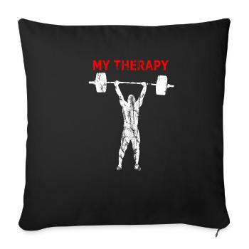 Haltérophile My Therapy Weightlifing Bodybuilder - Housse de coussin décorative 45 x 45 cm - noir - Devant
