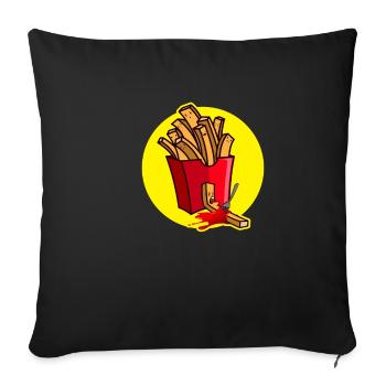 Frites Ketchup Frite Frite Homéa - Housse de coussin décorative 45 x 45 cm - noir - Devant