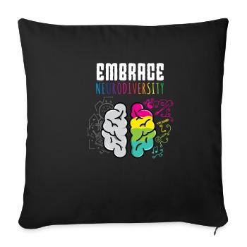 Adoptez la neurodiversité Drôle disant autisme - Housse de coussin décorative 45 x 45 cm - noir - Devant