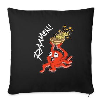 OKTUPOS RAMEN nouilles humour culinaire japonais - Housse de coussin décorative 45 x 45 cm - noir - Devant