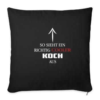 Lustiges Koch Shirt - Sofakissenbezug 45 x 45 cm - Schwarz - Vorne
