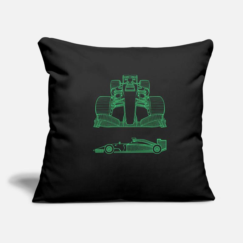 Voiture de course en 3D formule de course voiture de course 1 un Housse de coussin décorative 45 x 45 cm