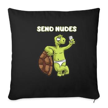 ENVOYER DES NUDES mignon nue tortue nackidei - Housse de coussin décorative 45 x 45 cm - noir - Devant