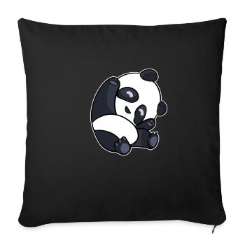 Panda Child Animal Lover Gift - Sofa pillowcase 17,3'' x 17,3'' (45 x 45 cm) - black - Front