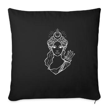 Artémis chasse déesse mythologie fan et chasseur Gesch - Housse de coussin décorative 45 x 45 cm - noir - Devant
