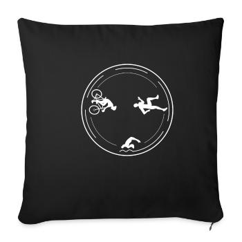 Maillot triathlète triathlon - Housse de coussin décorative 45 x 45 cm - noir - Devant