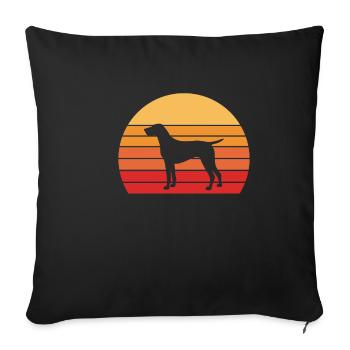 Deutsch Kurzhaar Frauchen Shirt - Sofakissenbezug 45 x 45 cm - Schwarz - Vorne