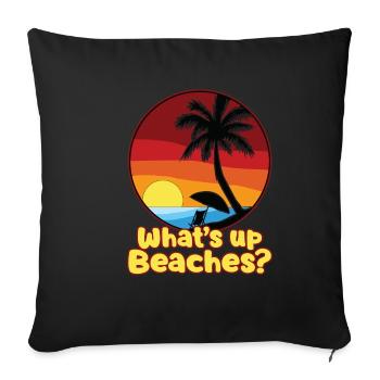WHATS UP BEACHES - Sofakissenbezug 45 x 45 cm - Schwarz - Vorne