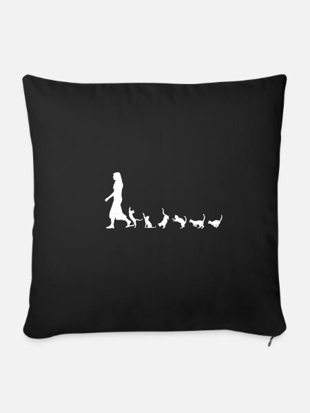 Lady Cats Pet Katzenliebhaber Geschenk - Sofakissenbezug 45 x 45 cm - Schwarz