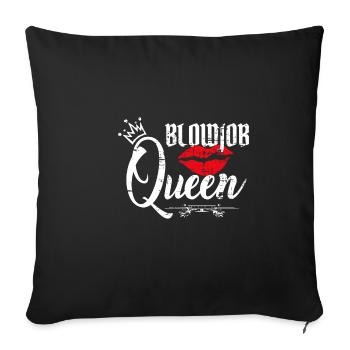 Blowjob Queen Vintage Schniblow funny gift - Sofa pillowcase 17,3'' x 17,3'' (45 x 45 cm) - black - Front