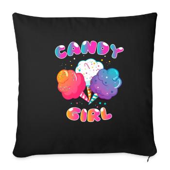 Candy Cotton Candy Girl Girl Girly Gift - Sofa pillowcase 17,3'' x 17,3'' (45 x 45 cm) - black - Front