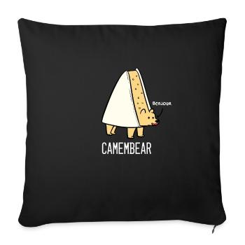 Camembear Cheese Pun Cheese and Animal Lover Gift - Sofa pillowcase 17,3'' x 17,3'' (45 x 45 cm) - black - Front