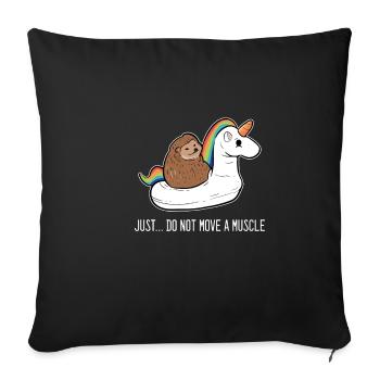 Cadeau d'amant animal licorne hérisson - Housse de coussin décorative 45 x 45 cm - noir - Devant