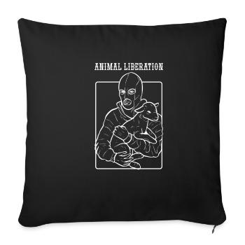 Tierbefreiung Tier-Aktivist Geschenk - Sofakissenbezug 45 x 45 cm - Schwarz - Vorne