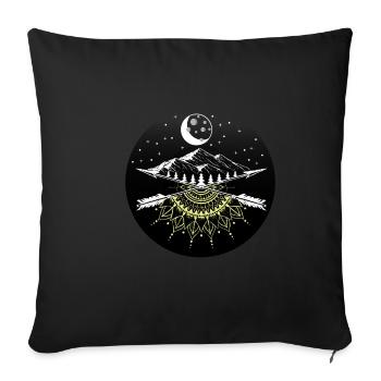 Moon night nature nature person gift - Sofa pillowcase 17,3'' x 17,3'' (45 x 45 cm) - black - Front