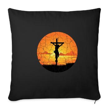 Jesus Christus Sonnenuntergang Christian und relig - Sofakissenbezug 45 x 45 cm - Schwarz - Vorne