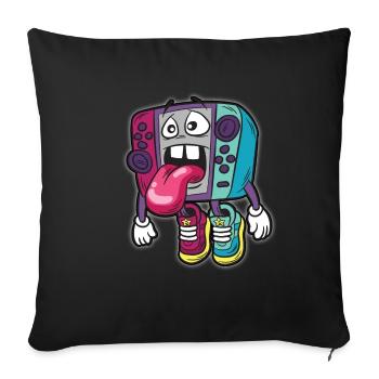 Gamer humor Funny cartoon comic controller - Sofa pillowcase 17,3'' x 17,3'' (45 x 45 cm) - black - Front