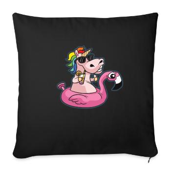 POOL PARTY unicorn flamingo - Sofa pillowcase 17,3'' x 17,3'' (45 x 45 cm) - black - Front