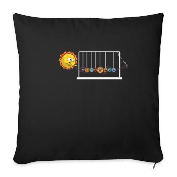 Children sun planet planets Newton pendulum Pluto - Sofa pillowcase 17,3'' x 17,3'' (45 x 45 cm) - black - Front