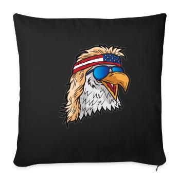 American bald eagle Patriot USA - Sofa pillowcase 17,3'' x 17,3'' (45 x 45 cm) - black - Front