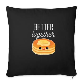 Crêpes mieux ensemble Amateurs de crêpes - Housse de coussin décorative 45 x 45 cm - noir - Devant