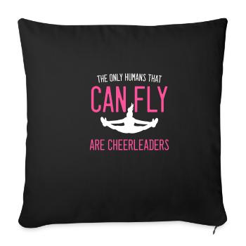 personnes Fly cheerleader cadeau de danseur - Housse de coussin décorative 45 x 45 cm - noir - Devant