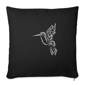 Hummingbird nature lover gift - Sofa pillowcase 17,3'' x 17,3'' (45 x 45 cm) - black - Front