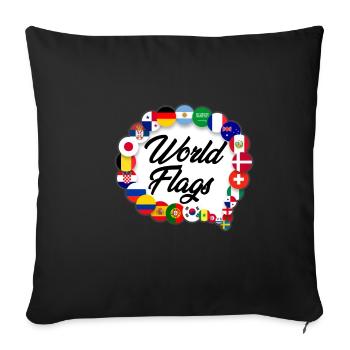 Drapeaux des pays Patrimoine national Ve patriotique - Housse de coussin décorative 45 x 45 cm - noir - Devant