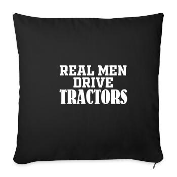 Tracteur tondeuse tracteur tondeuse propriétaire agricole Biolan - Housse de coussin décorative 45 x 45 cm - noir - Devant