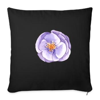 Aquarelle fleurie demoiselle d'honneur roses roses nuptiale - Housse de coussin décorative 45 x 45 cm - noir - Devant