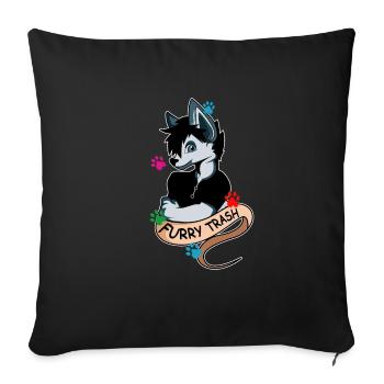 Furry Trash Dog Owner Gift - Sofa pillowcase 17,3'' x 17,3'' (45 x 45 cm) - black - Front
