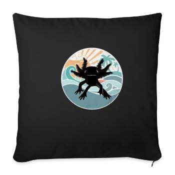 Axolotl Retro Strand Design Lustig - Sofakissenbezug 45 x 45 cm - Schwarz - Vorne