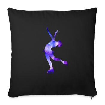 Patinage artistique cadeau fille patineuse artistique - Housse de coussin décorative 45 x 45 cm - noir - Devant