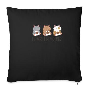 Hamster Squad Funny hamster team - Sofa pillowcase 17,3'' x 17,3'' (45 x 45 cm) - black - Front
