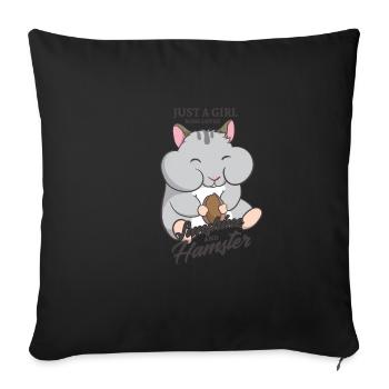 Sunshine and Hamsters Cute hamster - Sofa pillowcase 17,3'' x 17,3'' (45 x 45 cm) - black - Front