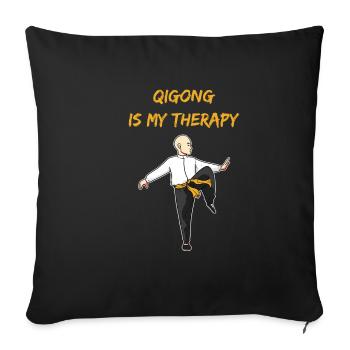 Qigong as therapy Lusitger Qi-Gong saying - Sofa pillowcase 17,3'' x 17,3'' (45 x 45 cm) - black - Front