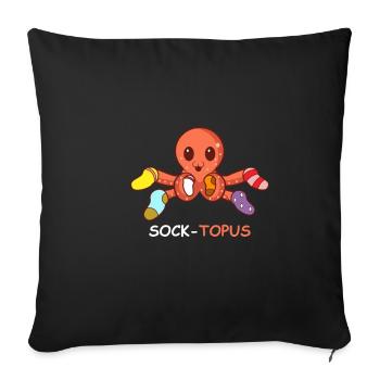 Cadeau d'amoureux des animaux Sock-TOPUS - Housse de coussin décorative 45 x 45 cm - noir - Devant