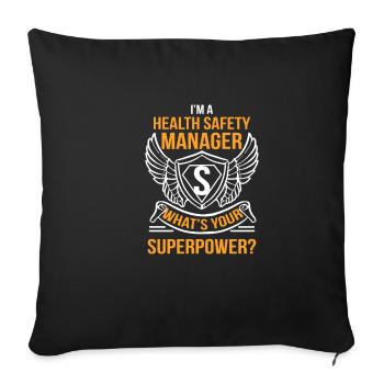 Health Safety Manager Health Safety Manager Gesche - Sofa pillowcase 17,3'' x 17,3'' (45 x 45 cm) - black - Front